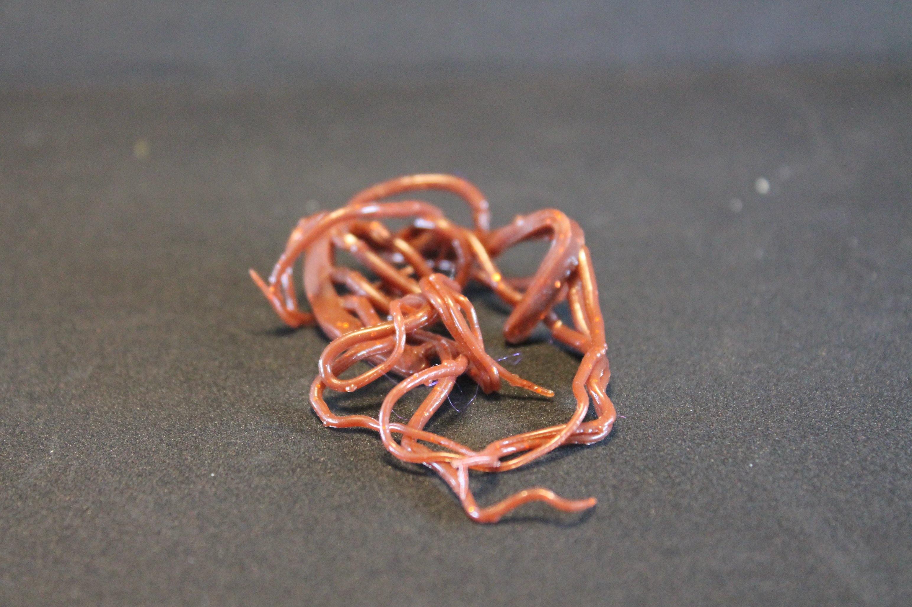 Hareline Mini Squiggle Worms Worm Brown